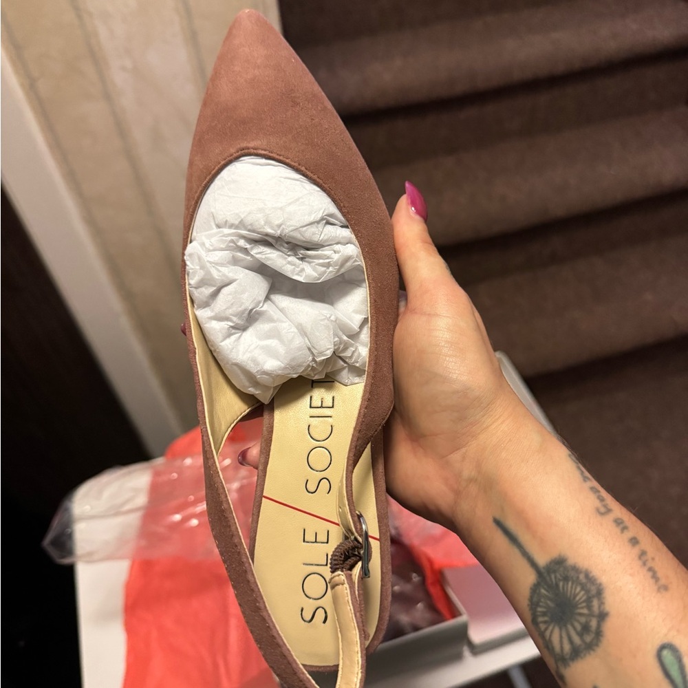 Sole Society Women's Blush Suede Heels